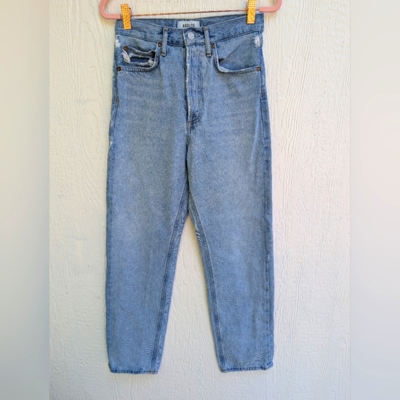 Agolde 90s Jean Blue Distressed High Waist Denim Women's Size 23 - Picture 1 of 6